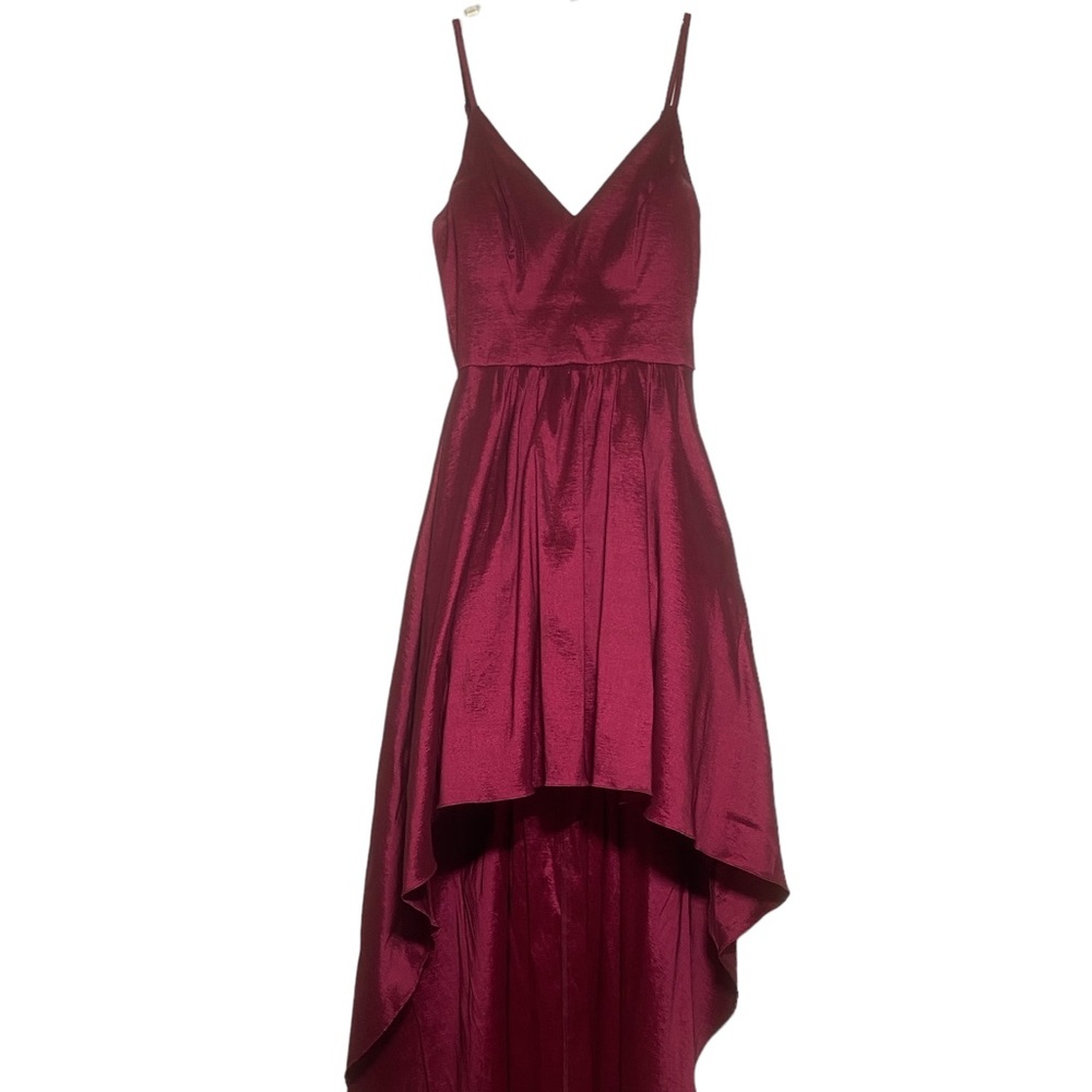 Burgundy Hi-low strap dress
